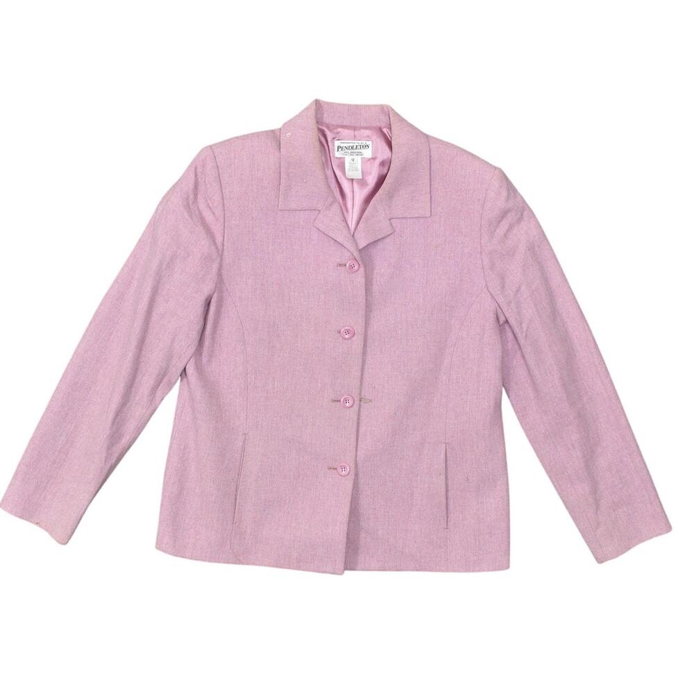 Pendleton Purple 100% Virgin Wool Button Blazer W… - image 1